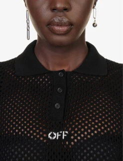 Polo-neck Long-sleeved Knitted Maxi Dress -Reisi Clothing Shop R04148963 BLACKWHITE ALT04