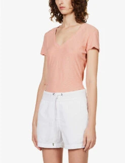 JAMES PERSE Elasticated-waist Striped Cotton-blend Shorts -Reisi Clothing Shop R04149005 WHITE ALT02