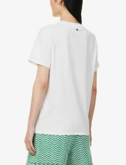 Weekend Max Mara Sante Brand-print Cotton T-shirt -Reisi Clothing Shop R04151194 WHITE001 ALT03