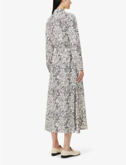 Weekend Max Mara Klenia Floral-print Woven Maxi Dress -Reisi Clothing Shop R04151215 BLACK ALT03