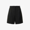 Weekend Max Mara Belbo Pleated Mid-rise Regular-fit Wool Shorts -Reisi Clothing Shop R04151218 BLACK M