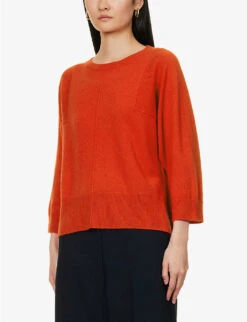 Weekend Max Mara Alce Three-quarter-length-sleeve Cashmere Jumper 10 Weekend Max Mara Alce Three-quarter-length-sleeve Cashmere Jumper -Reisi Clothing Shop R04151230 RED ALT02