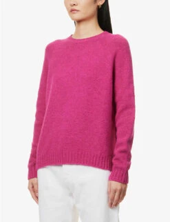 Weekend Max Mara Ghiacci Round-neck Knitted Jumper 9 Weekend Max Mara Ghiacci Round-neck Knitted Jumper -Reisi Clothing Shop R04151240 FUCHSIA ALT02