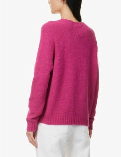 Weekend Max Mara Ghiacci Round-neck Knitted Jumper 10 Weekend Max Mara Ghiacci Round-neck Knitted Jumper -Reisi Clothing Shop R04151240 FUCHSIA ALT03