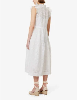 ME AND EM Broderie Cotton Maxi Dress -Reisi Clothing Shop R04151481 SOFTWHITE ALT03