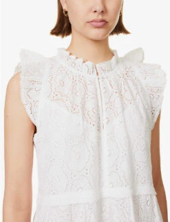 ME AND EM Broderie Cotton Maxi Dress -Reisi Clothing Shop R04151481 SOFTWHITE ALT04