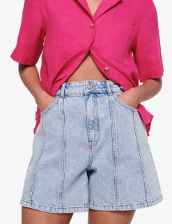 Heath Organic-cotton Shorts -Reisi Clothing Shop R04151535 LIGHTWASH ALT02