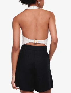 Fidel Tabbed Linen Shorts -Reisi Clothing Shop R04151537 BLACK ALT03