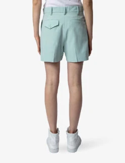 Zadig & Voltaire Please Pressed-crease Woven Shorts 10 Zadig & Voltaire Please Pressed-crease Woven Shorts -Reisi Clothing Shop R04151943 CELADON ALT03