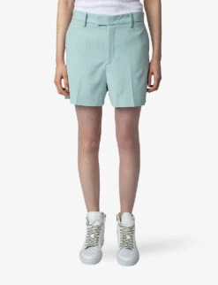 Zadig & Voltaire Please Pressed-crease Woven Shorts 11 Zadig & Voltaire Please Pressed-crease Woven Shorts -Reisi Clothing Shop R04151943 CELADON ALT04