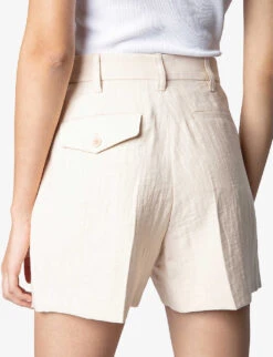 Zadig & Voltaire Please Creased Viscose-blend Shorts 11 Zadig & Voltaire Please Creased Viscose-blend Shorts -Reisi Clothing Shop R04151946 POUDRE ALT04