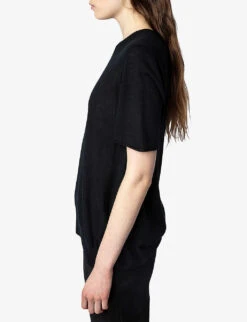 Zadig & Voltaire Ida Signature-wings Cashmere Top -Reisi Clothing Shop R04151983 NOIR ALT02