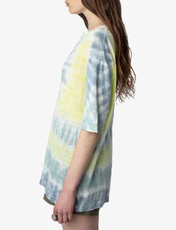 Zadig & Voltaire Suzy Tie-dye Linen T-shirt -Reisi Clothing Shop R04151984 CELADON ALT02