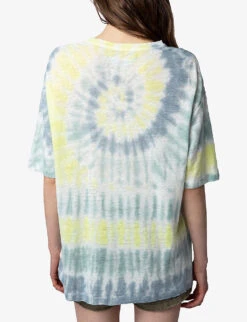 Zadig & Voltaire Suzy Tie-dye Linen T-shirt -Reisi Clothing Shop R04151984 CELADON ALT03