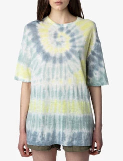 Zadig & Voltaire Suzy Tie-dye Linen T-shirt -Reisi Clothing Shop R04151984 CELADON ALT04