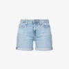 7 For All Mankind Boy Faded-wash Stretch-denim Shorts