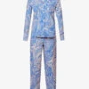 Tellus Swirl-print Cotton Pyjama Set -Reisi Clothing Shop R04152378 DENIM M