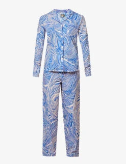 Tellus Swirl-print Cotton Pyjama Set