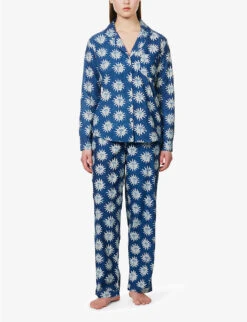 Helios Sun-print Cotton Pyjama Set -Reisi Clothing Shop R04152382 INDIGO ALT01