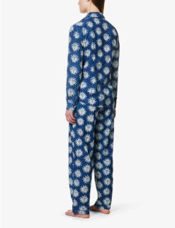 Helios Sun-print Cotton Pyjama Set -Reisi Clothing Shop R04152382 INDIGO ALT03