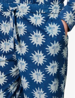 Helios Sun-print Cotton Pyjama Set -Reisi Clothing Shop R04152382 INDIGO ALT05