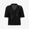 THEORY Textured Short-sleeved Cotton Knitted Shirt -Reisi Clothing Shop R04152404 BLACK M