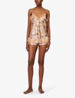 Scarlett Floral-print Silk Pyjama Shorts 8 Scarlett Floral-print Silk Pyjama Shorts -Reisi Clothing Shop R04152490 HEATHERFAY ALT01