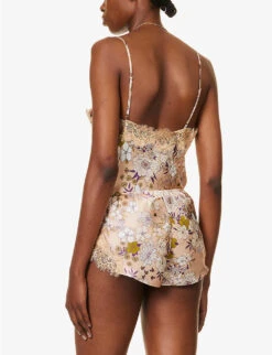 Scarlett Floral-print Silk Pyjama Shorts 10 Scarlett Floral-print Silk Pyjama Shorts -Reisi Clothing Shop R04152490 HEATHERFAY ALT03