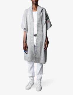 Zadig & Voltaire Inna Skull-motif Cashmere Cardigan 9 Zadig & Voltaire Inna Skull-motif Cashmere Cardigan -Reisi Clothing Shop R04153147 GRISCHINE ALT02