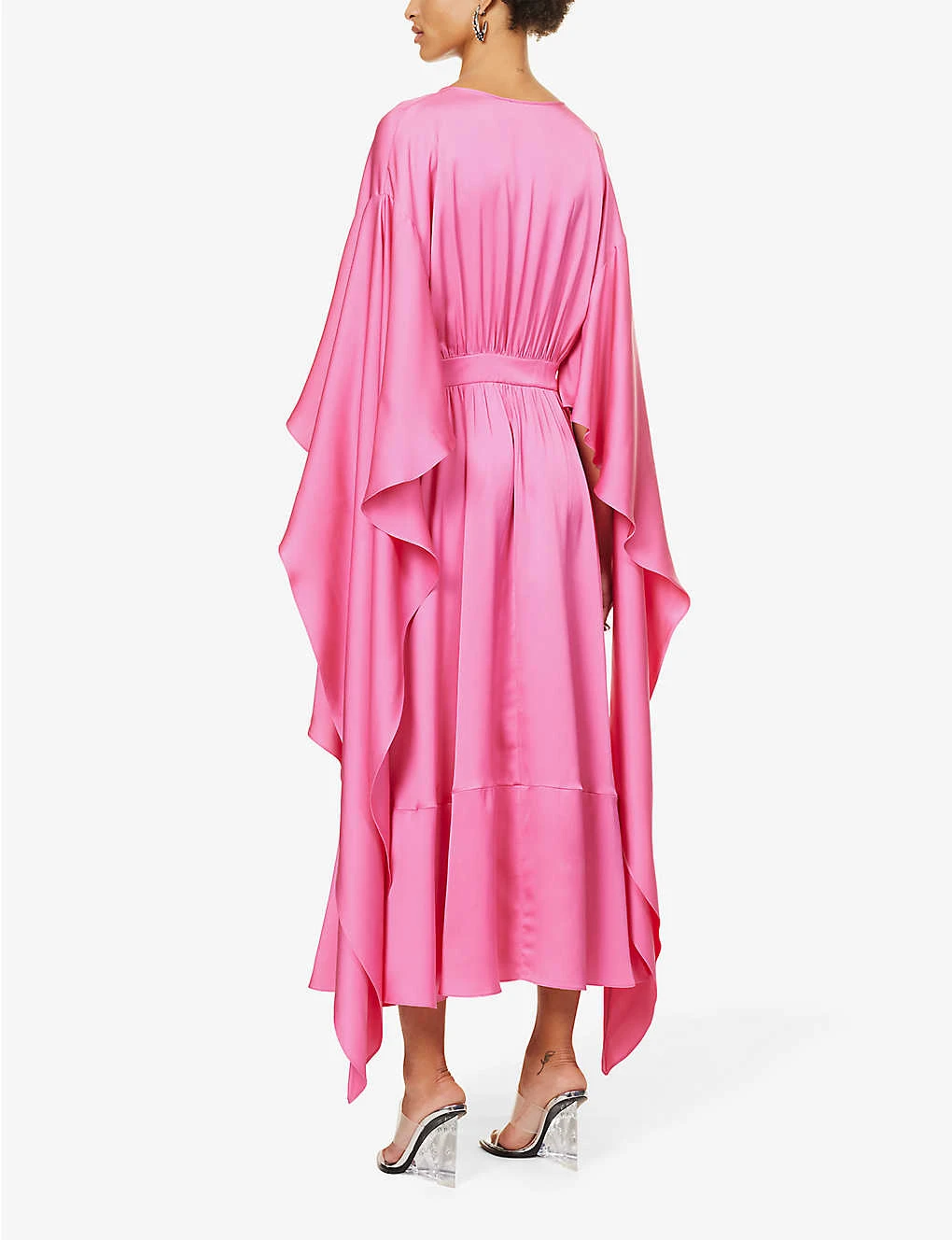 Alexander McQueen Asymmetric-hem Ruffle-trim Silk Midi Dress 6 Alexander McQueen Asymmetric-hem Ruffle-trim Silk Midi Dress - Image 4