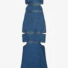 Alexander McQueen Slash Cut-out Stretch-denim Midi Dress