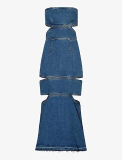 Alexander McQueen Slash Cut-out Stretch-denim Midi Dress