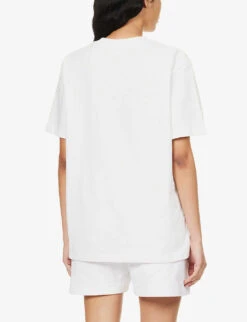 A Logo-print Relaxed-fit Cotton-jersey T-shirt -Reisi Clothing Shop R04153487 WHITE ALT03