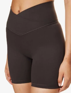 Ultimate Wrap-over High-rise Stretch-woven Shorts -Reisi Clothing Shop R04153512 COFFEEBEAN ALT04