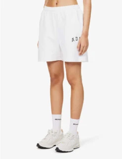 Sweat High-rise Logo-print Cotton-jersey Shorts -Reisi Clothing Shop R04153530 WHITE ALT02