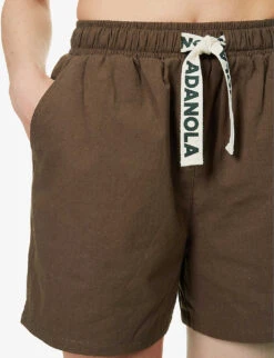 Branded High-rise Organic-cotton Shorts -Reisi Clothing Shop R04153615 CHOCOLATEBROWN ALT04