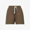 Branded High-rise Organic-cotton Shorts -Reisi Clothing Shop R04153615 CHOCOLATEBROWN M