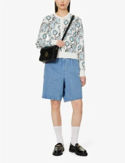 Graphic-print Scoop-neck Knitted Cardigan -Reisi Clothing Shop R04153709 MULTICODESIGN ALT01