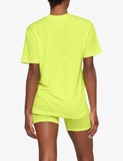 Boyfriend Brand-patch Stretch-woven Shorts -Reisi Clothing Shop R04153773 YELLOWHIGHLIGHTER ALT02