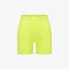 Boyfriend Brand-patch Stretch-woven Shorts -Reisi Clothing Shop R04153773 YELLOWHIGHLIGHTER M