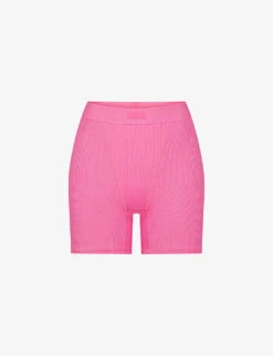 Ribbed Brand-patch Stretch-cotton Shorts