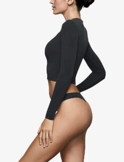 Vintage Round-neck Stretch-cotton Top -Reisi Clothing Shop R04153793 WASHEDONYX ALT02