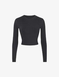 Vintage Round-neck Stretch-cotton Top