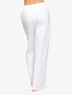 Skims Spa Relaxed-fit Cotton-poplin Pyjama Bottoms -Reisi Clothing Shop R04153807 SNOW ALT03