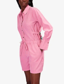 Whistles Lola Drawstring-waist Woven Shorts -Reisi Clothing Shop R04154605 PINK ALT02