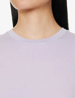 Vince Essential Round-neck Cotton-jersey T-shirt -Reisi Clothing Shop R04154648 WISTERIA ALT04