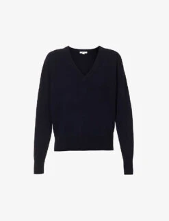Vince V-neck Knitted Stretch-wool Blend Jumper