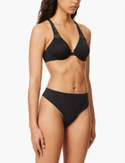 Wacoal Soft Embrace Picot-trim Stretch-woven Bra -Reisi Clothing Shop R04155479 BLACK ALT02