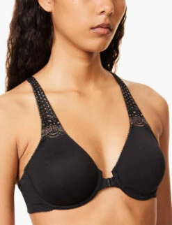 Wacoal Soft Embrace Picot-trim Stretch-woven Bra -Reisi Clothing Shop R04155479 BLACK ALT04