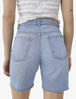 Ikks Raw-hem High-rise Denim Shorts -Reisi Clothing Shop R04156348 BLUEGREY ALT03